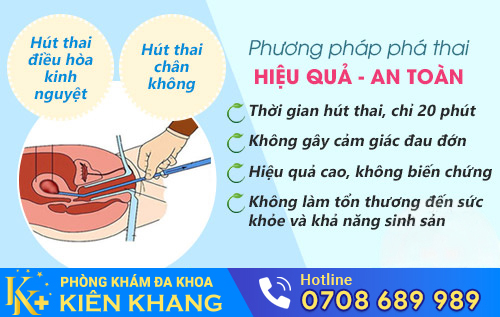 Hút thai chân không phù hợp với thai từ 8 - 12 tuần tuổi